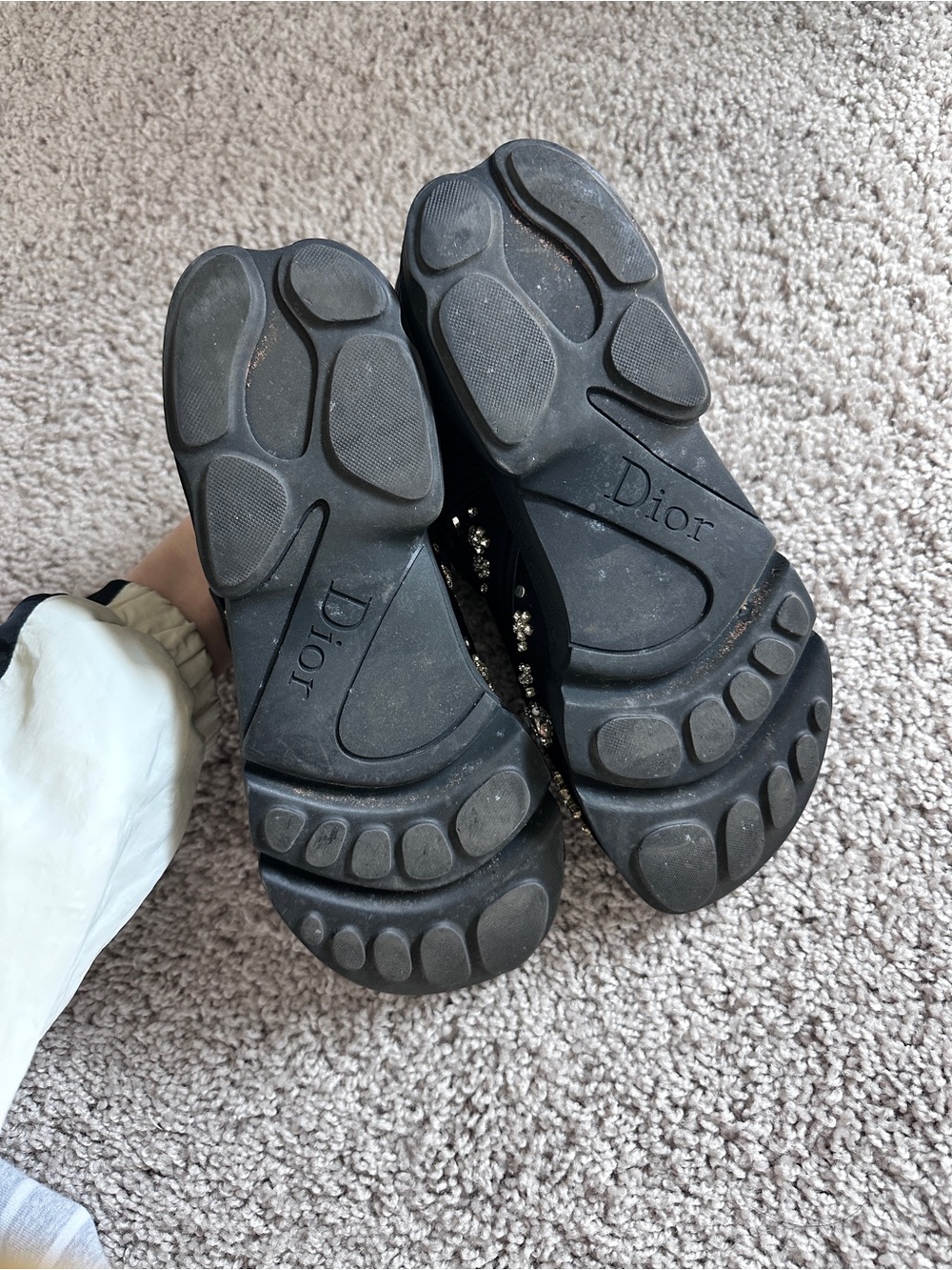 Dior Black Crystal-Embellished Sneakers - Picture 5 of 6